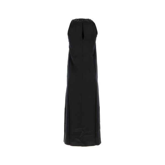 Loulou De Saison Women Black Satin Morene Dress - Picture 2 of 2